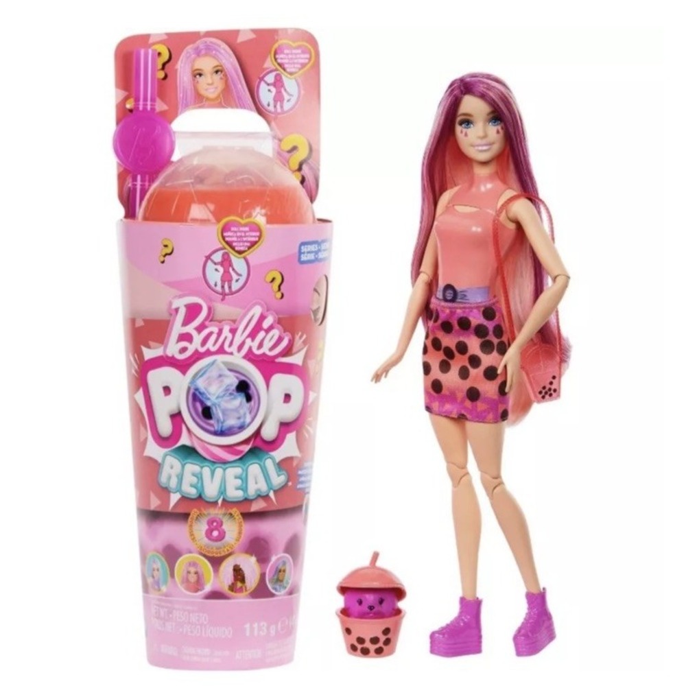 Barbie POP Reveal Bubble Tea Series MANGO MOCHI Boba Cup 8 Surprises Scented Pet